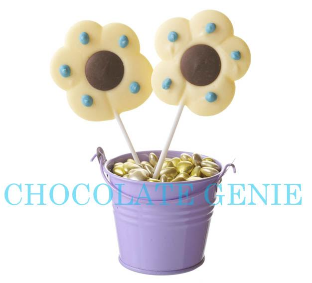 Chocolate Genie flower lollipops